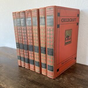 Childcraft Book Set 1935 Orange Vintage Hard To Find Set Of‎ 7